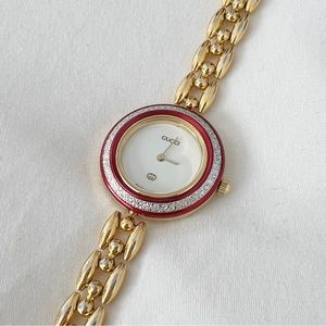 gucci vintage watch interchangeable diamond red bezel ONLY
